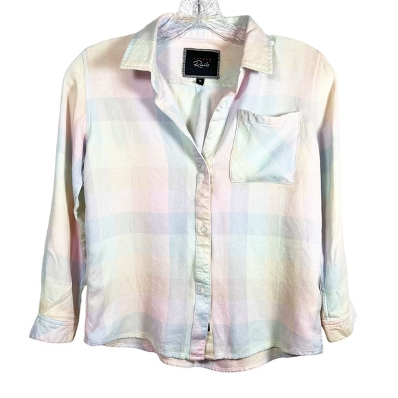 Rails plaid button up shirt size 10 pastel multicolor - Picture 1 of 9